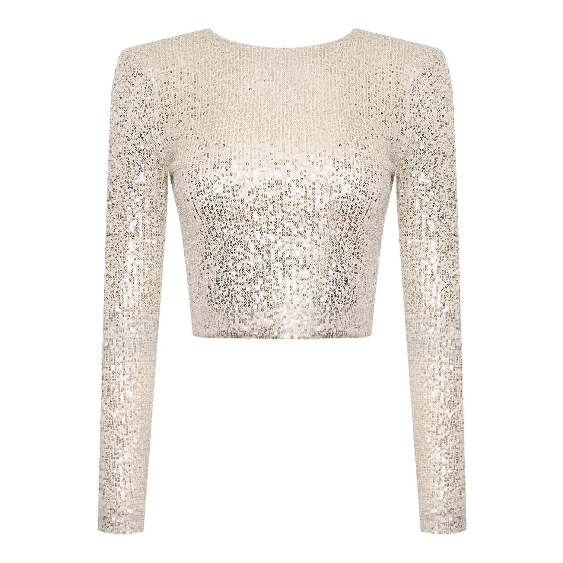 Damen Top Pailletten Festliche Oberteile Atmungsaktives Material 1