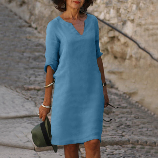 Damen Kleid Elegantes Design Leichtes Atmungsaktives Material-4