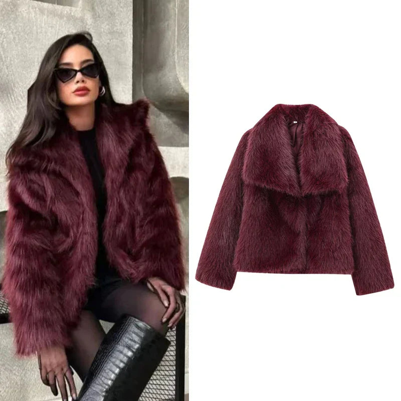 Damenjacke Winter Plüsch Warm Polyester für Kalte Tage 5