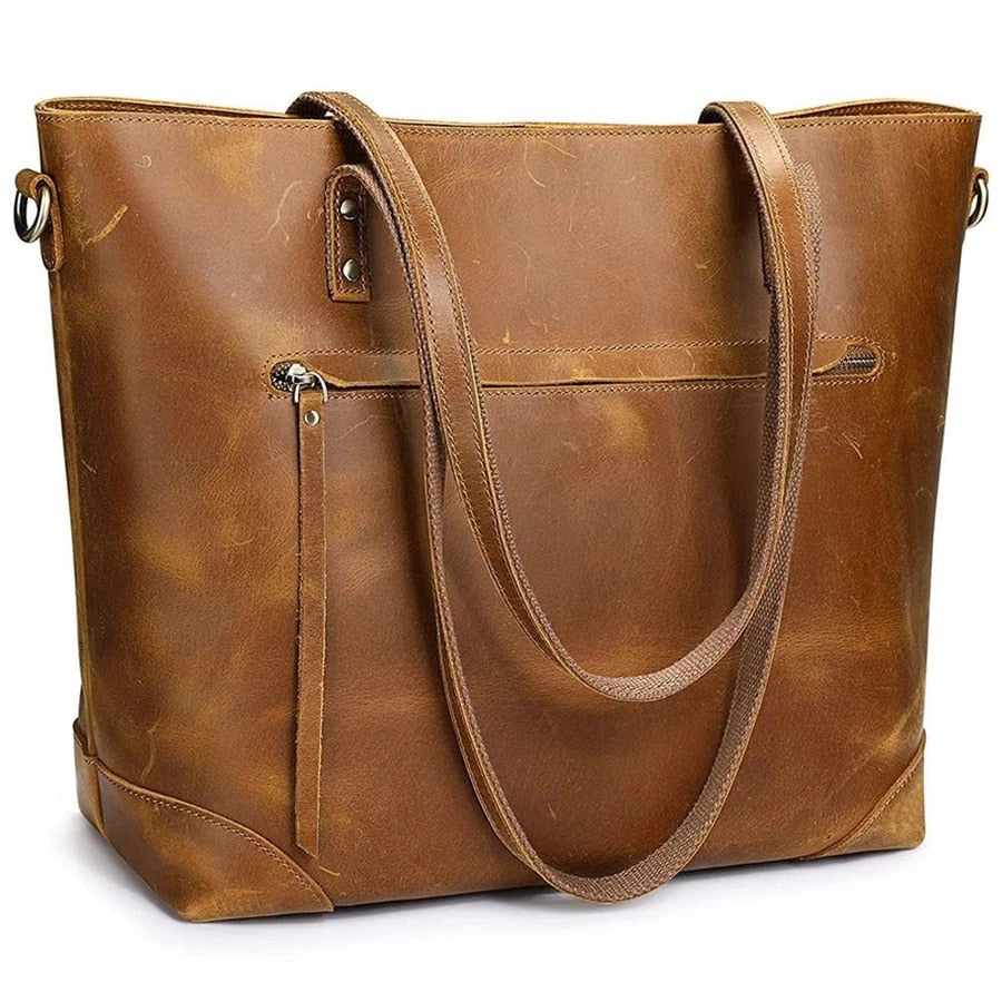 Vintage Leder Tote Bag