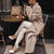 Damen Fleecejacke Beige Elegant Lang Polyester Warm Oversized-1