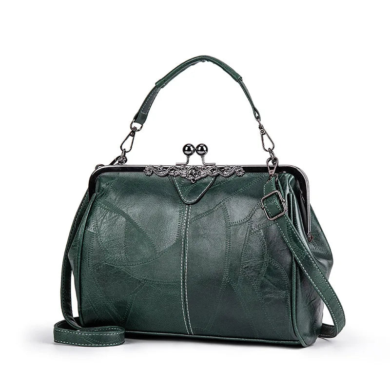 Damen Handtasche Retro-Chic Kunstleder Geräumig Elegant 3