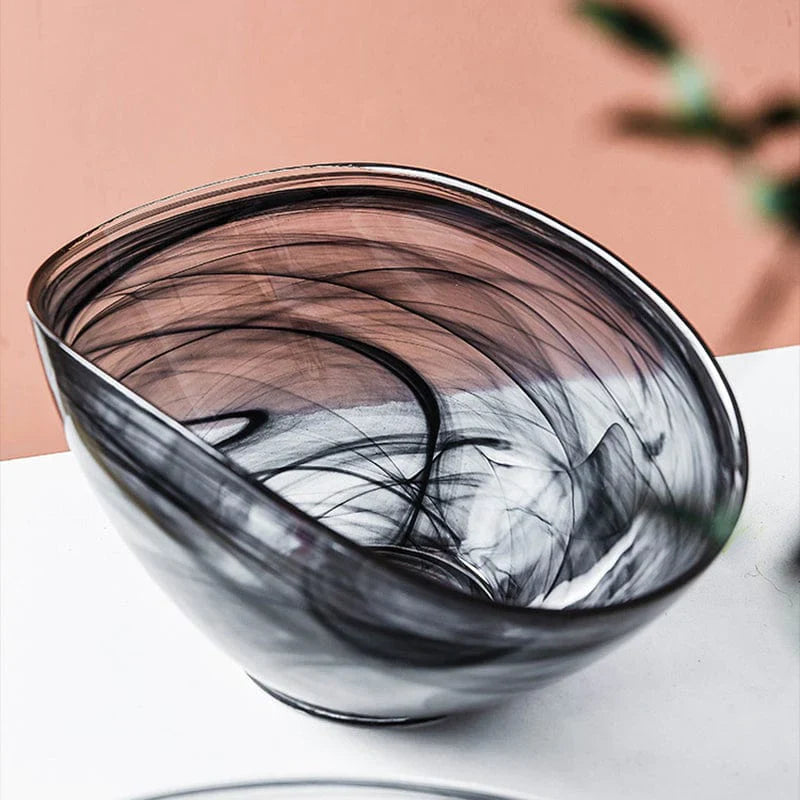 Salatschüssel Glas Unregelmäßiges Design für Stilvolle Tischdekoration 2