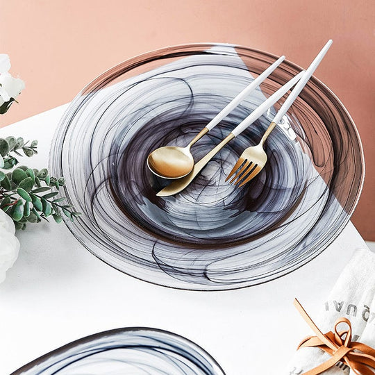 Salatschüssel Glas Unregelmäßiges Design für Stilvolle Tischdekoration 3