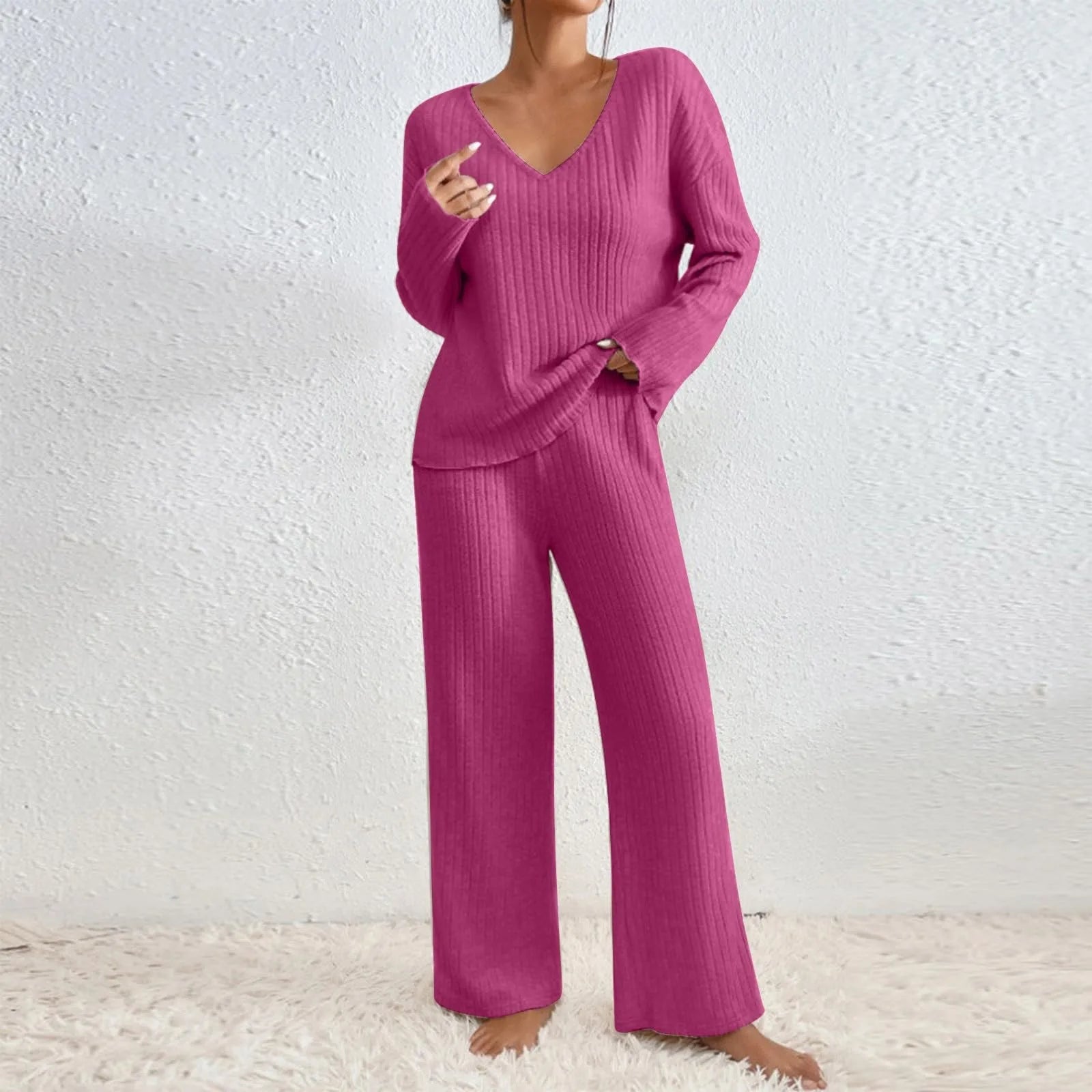 Variant image for Damen Winterset Pullover und Hose Baumwoll-Polyester-Mischung-16