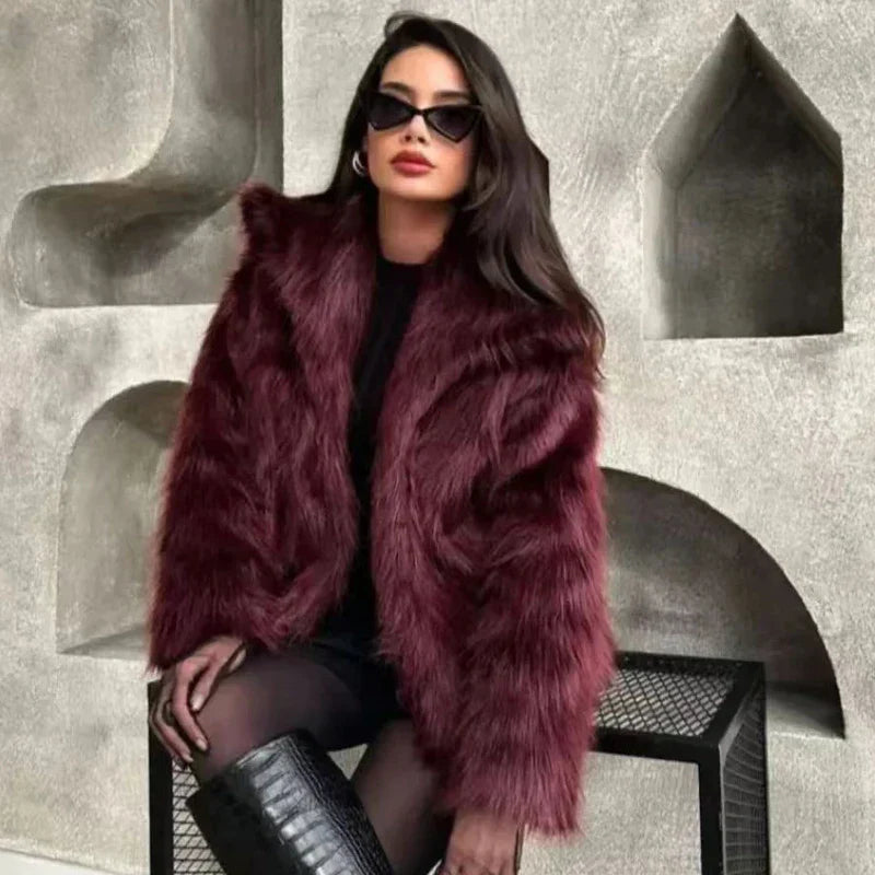 Damenjacke Winter Plüsch Warm Polyester für Kalte Tage 3