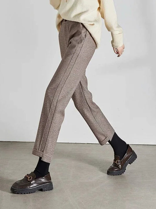 Damen Pantalon Elegantes Polyester Bequem 3