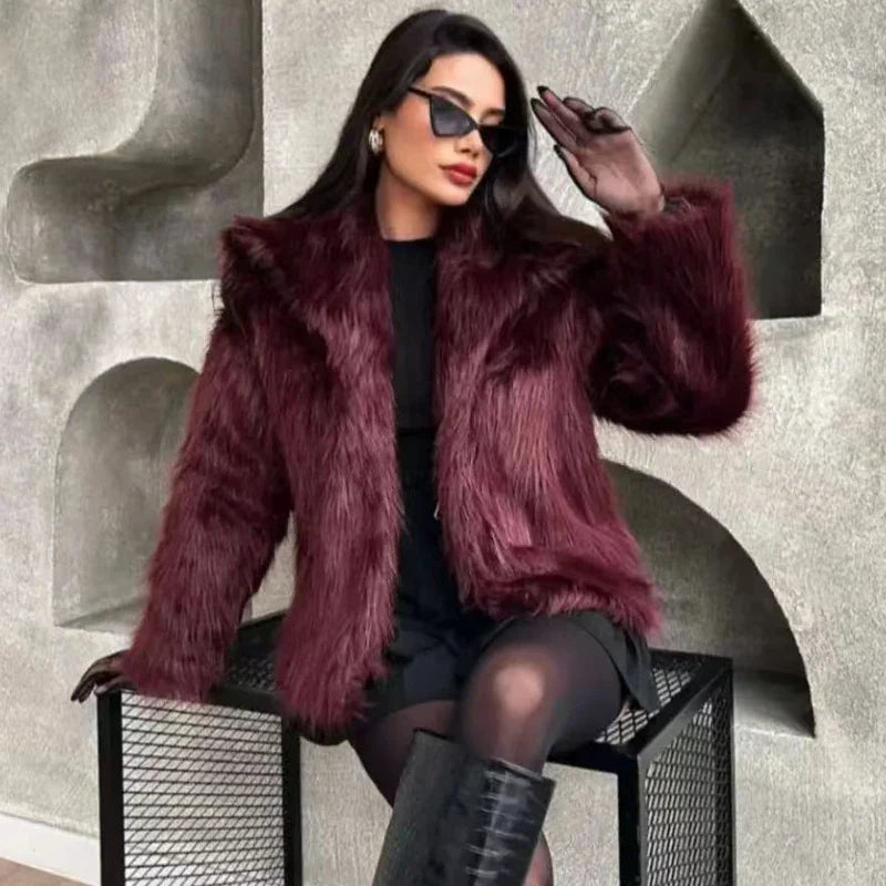 Damenjacke Winter Plüsch Warm Polyester für Kalte Tage 4