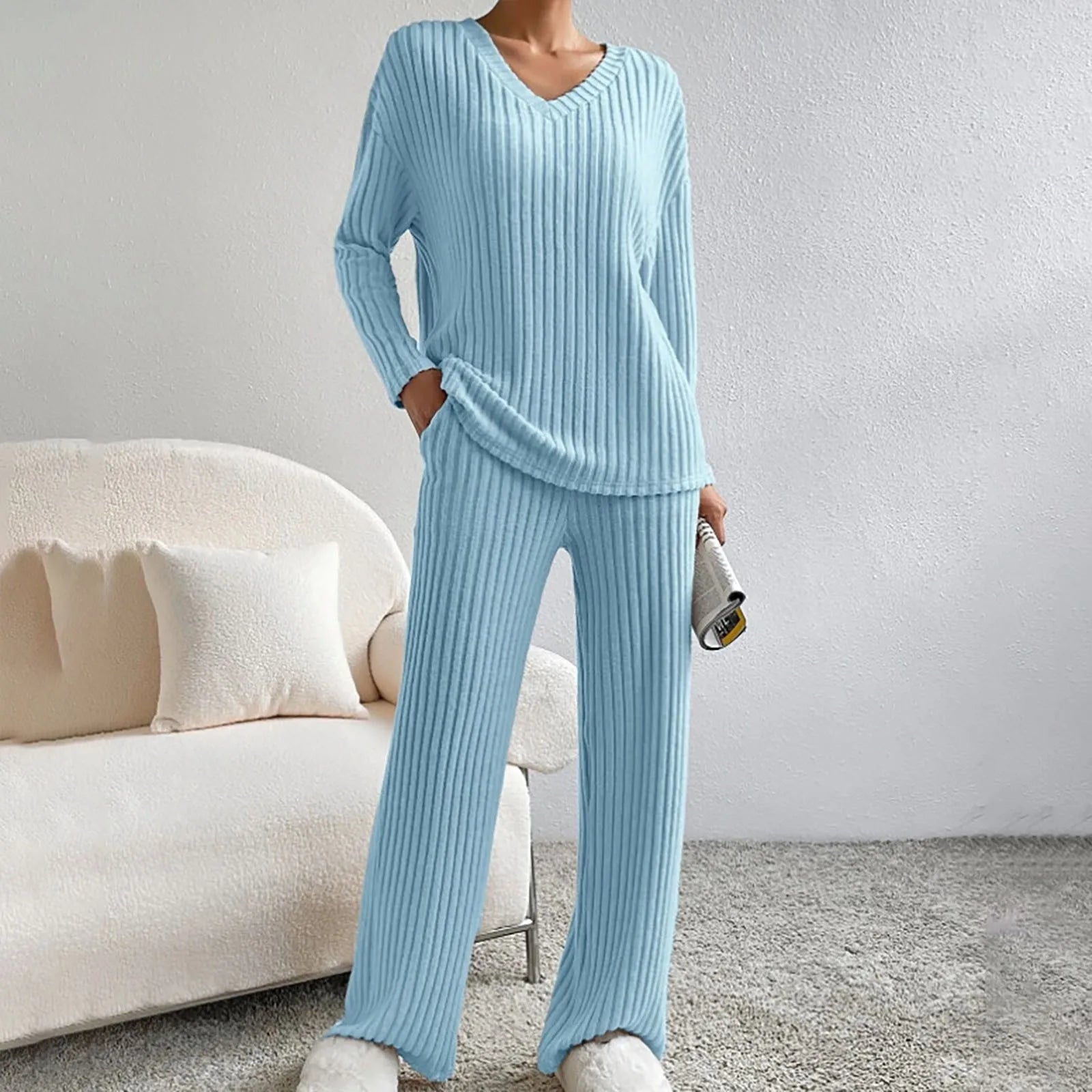 Variant image for Damen Winterset Pullover und Hose Baumwoll-Polyester-Mischung-26