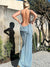 Variant image for Damen Maxikleid Schwarz Rückenfrei Elegantes Stretchstoff Langes Kleid-4