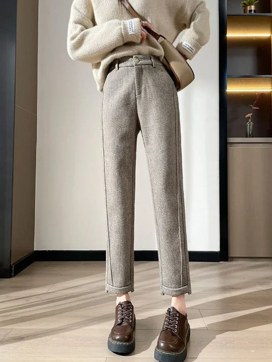 Damen Pantalon Elegantes Polyester Bequem 5