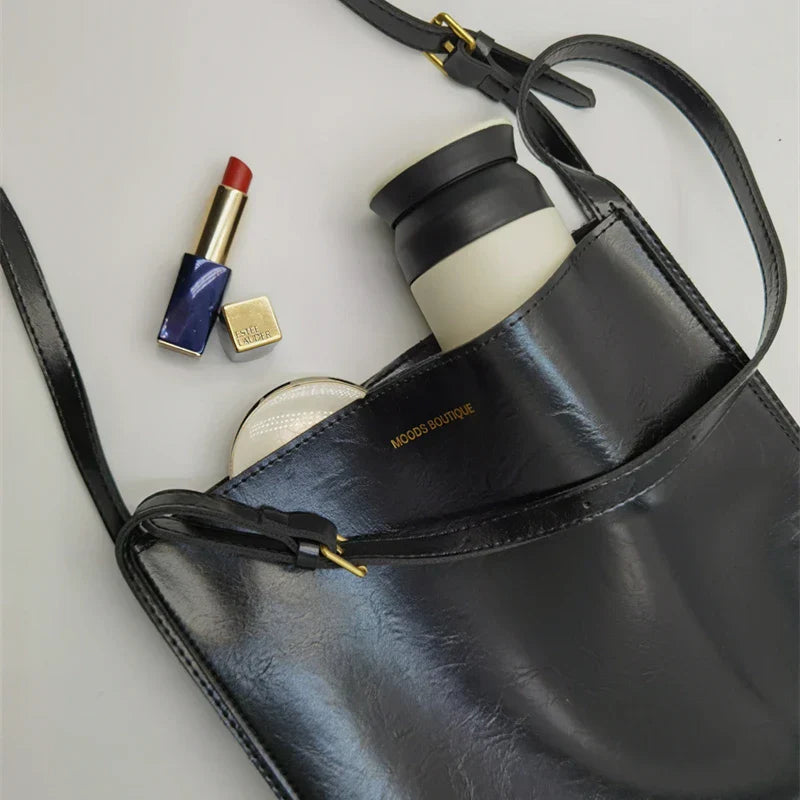 Damen Umhängetasche Modernes Design Hochglänzendes Kunstleder Crossbody Bag 3