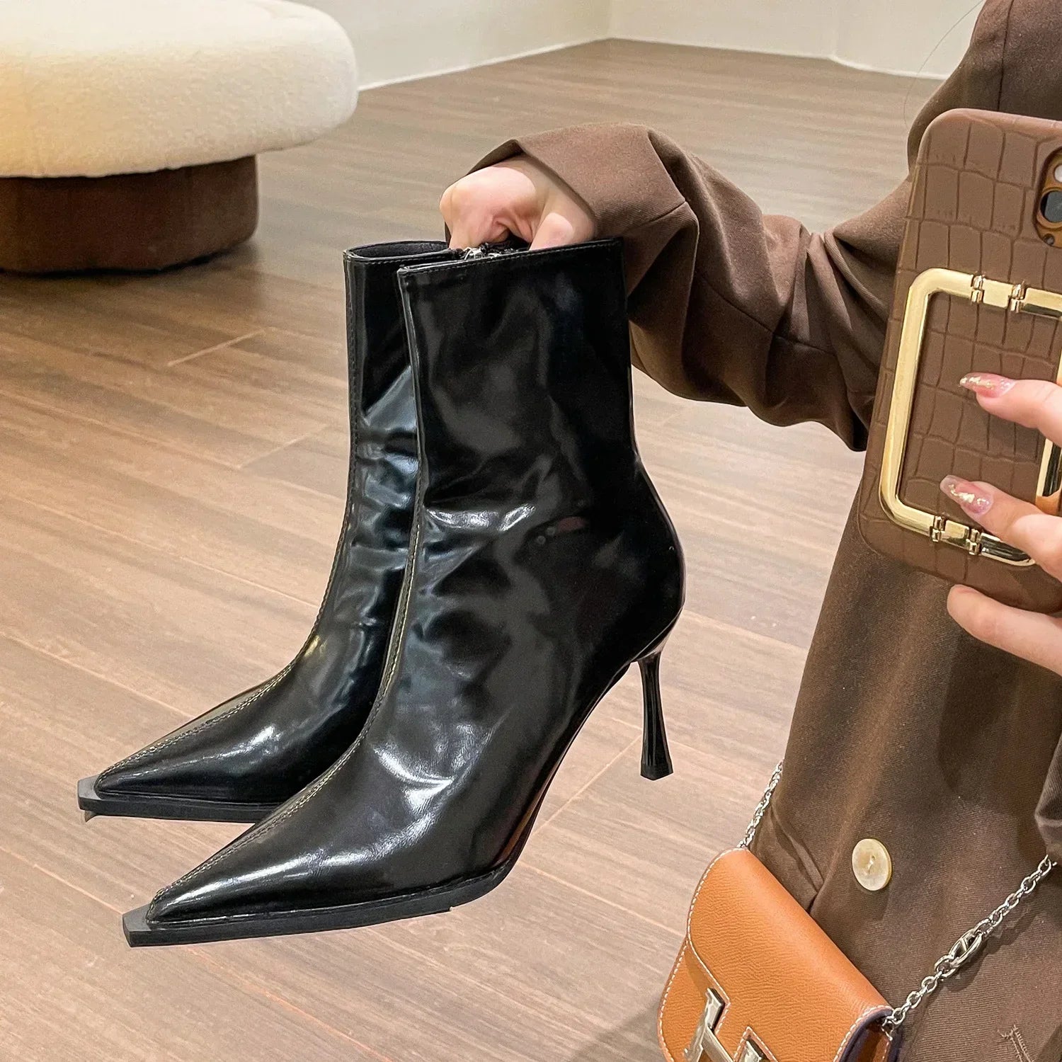 Variant image for Damen Stiefel Elegant Mit Spitzem Fuß Synthetisches Leder-6