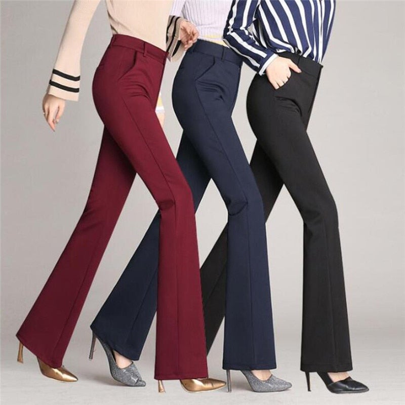 Schlanke Highwaist Schlaghosen