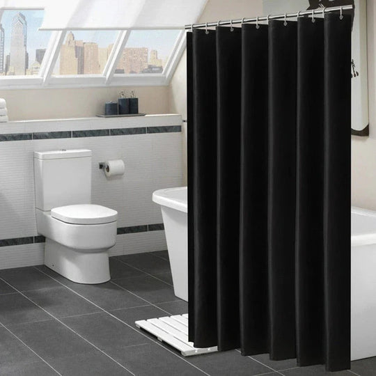 Schwarzer Duschvorhang Modern für Badewanne – Stilvoller Duschvorhang für Badezimmergestaltung 0