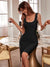 Schwarzes Bandage-Kleid
