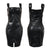 Schwarzes Bodycon-Lederkleid