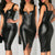 Schwarzes Bodycon-Lederkleid