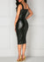 Schwarzes Bodycon-Lederkleid