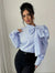 Damen Oversized Bluse mit Schleife Baumwolle-2
