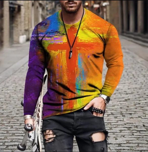 Variant image for Herrenpullover Gestreift Komfort Baumwolle-1