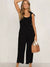 Variant image for Damen Jumpsuit Luftig Ärmellos Weite Beine Sommer Overall-5