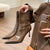 Damen Stiefel Elegant Mit Spitzem Fuß Synthetisches Leder 2