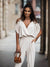 Damen Jumpsuit Festlich Offene Schultern V-Ausschnitt Polyester-2