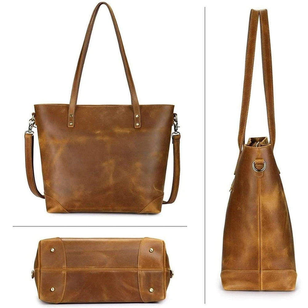 Vintage Leder Tote Bag