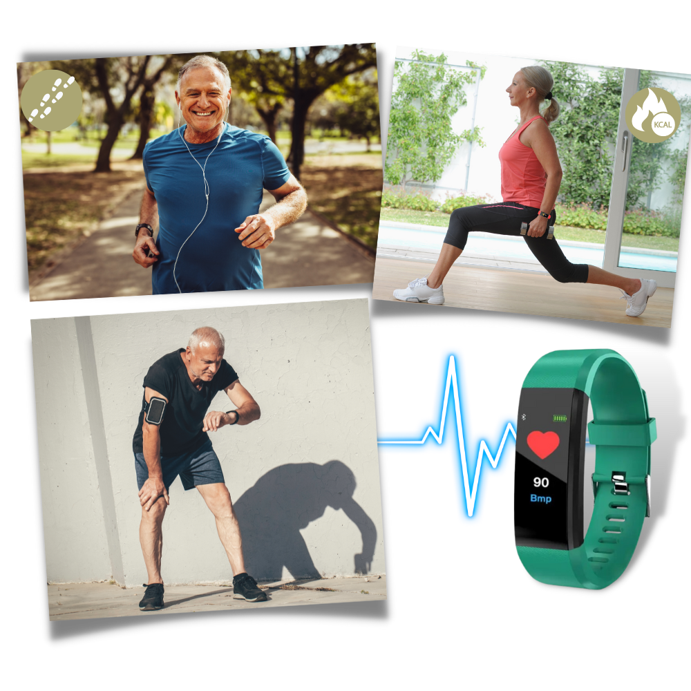 Senioren Smartwatch mit Gesundheitsmonitor und Schrittzähler 4