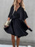 Damen Mini Kleid V-Ausschnitt Elegantes Design Nachhaltiger Stoff 3