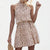 Damen Halfter Mini Kleid Modern Hochwertiger Stoff Elegante Sommermode 3