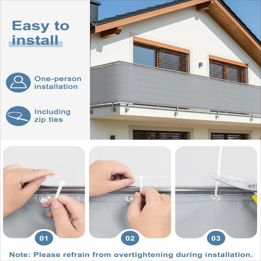 Sichtschutznetz für Balkon und Garten, wetterfester Zaun- und Terrassenschutz 4