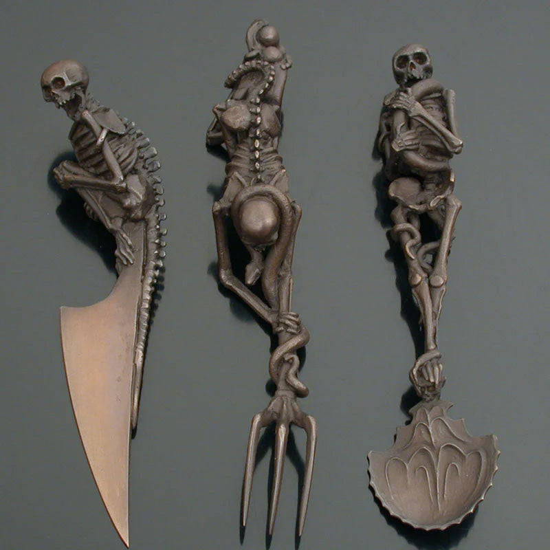 Skelett Besteckset für Halloween und Besondere Anlässe – 3-teiliges Besteck Set 7