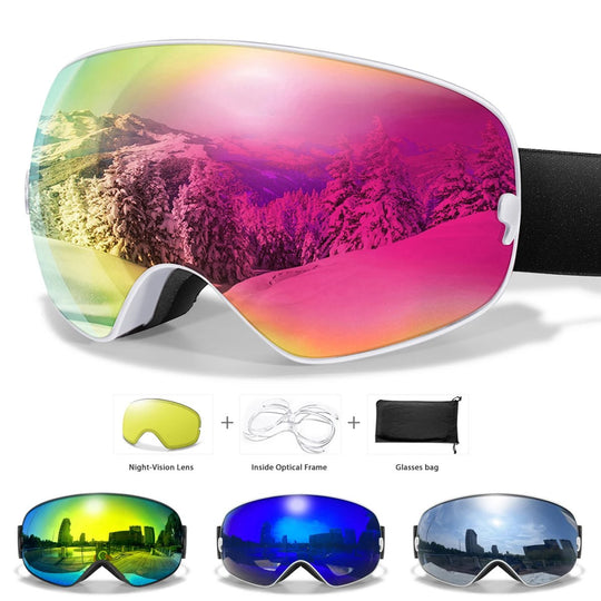 Skibrille Herren und Damen mit Antibeschlag und UV400 Schutz für Ski und Snowboard 1