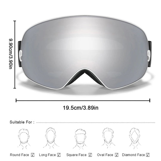 Skibrille Herren und Damen mit Antibeschlag und UV400 Schutz für Ski und Snowboard 2