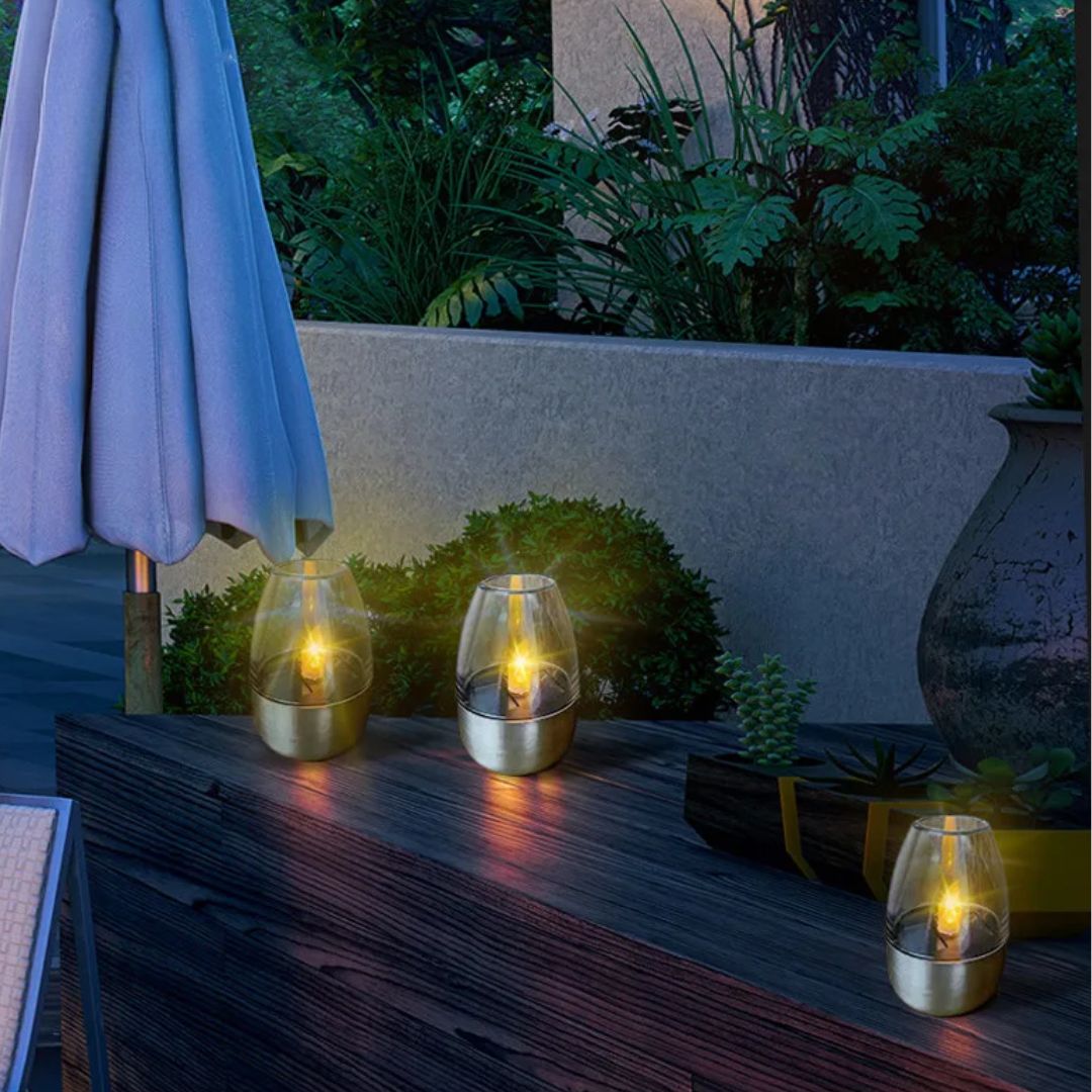 Solar Gartenbeleuchtung LED Kerzenlicht für Außenbereich mit Flackerndem Licht 2