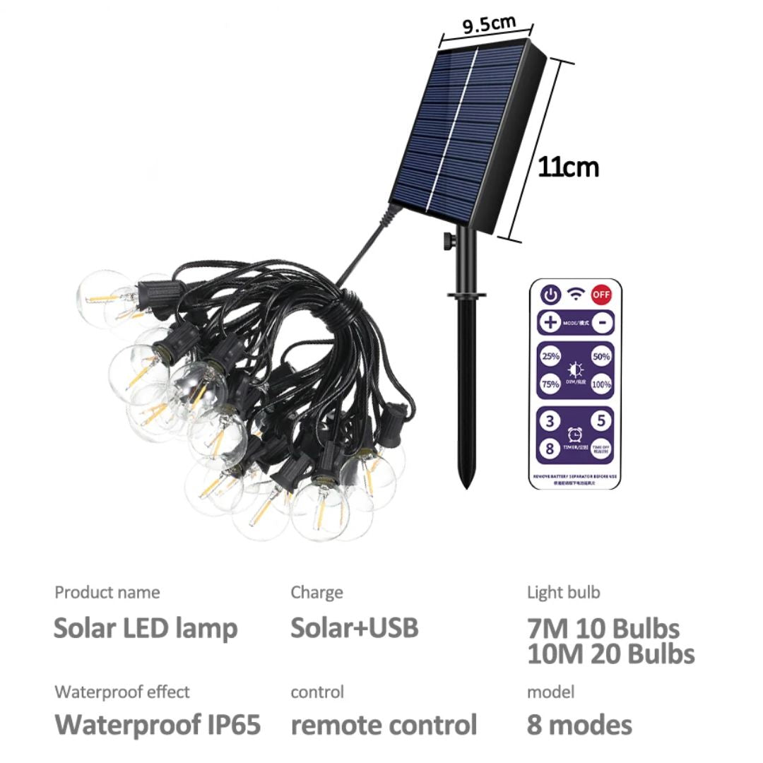 Solar Lichterkette Außen Wasserdicht für Gartenpartys und Romantische Abende 2