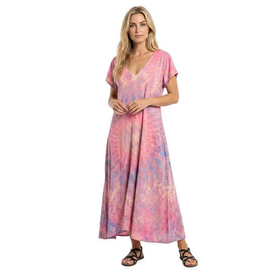 Sommerkleid für Damen mit V-Ausschnitt und fließendem Schnitt 0