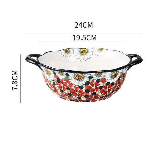 Sommerliche Keramikschalen mit Blumendesign für Festliche Anlässe 0