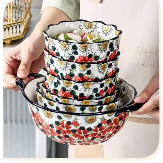 Sommerliche Keramikschalen mit Blumendesign für Festliche Anlässe 1