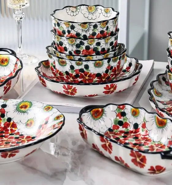 Sommerliche Keramikschalen mit Blumendesign für Festliche Anlässe 4