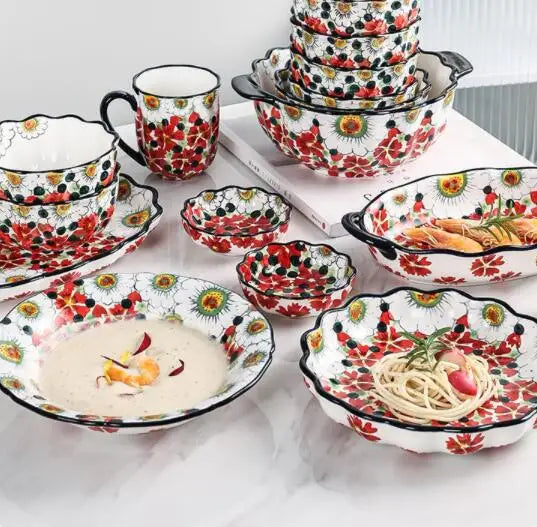 Sommerliche Keramikschalen mit Blumendesign für Festliche Anlässe 5