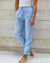 Damen Weiße Leinenhose Lockerer Schnitt Atmungsaktives Material-2