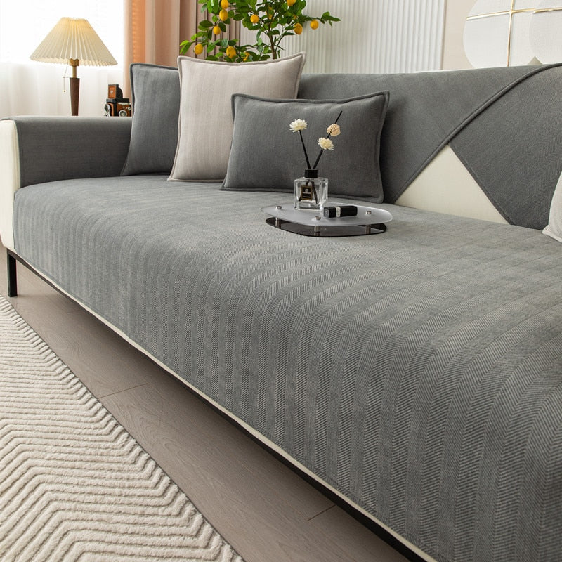 Stretchbarer Sofaüberzug für 1- bis 3-Sitzer und Ecksofa aus Polyester-Spandex 1