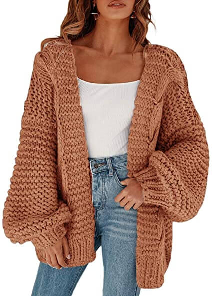 Strickjacke Aus Grobstrick