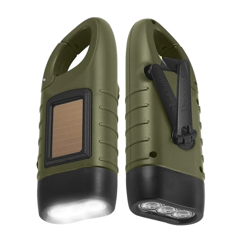 Taschenlampe Mit Kurbel Und Solaraufladung, LED Taschenlampe Für Notfälle Und Outdoor-Aktivitäten 2