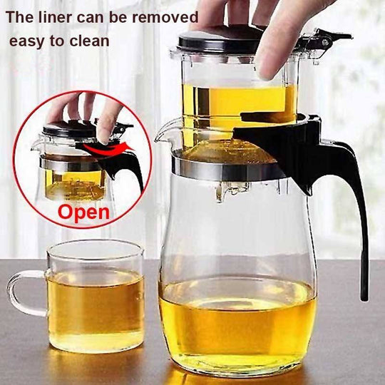 Teekanne Glas mit Sieb Hitzebeständig Modernes Design für Teeliebhaber 3