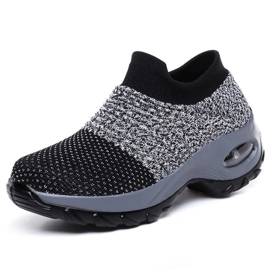 Therapeutische Damen-Sneaker mit Plateau, Schwarz, Weiß, Rot 0
