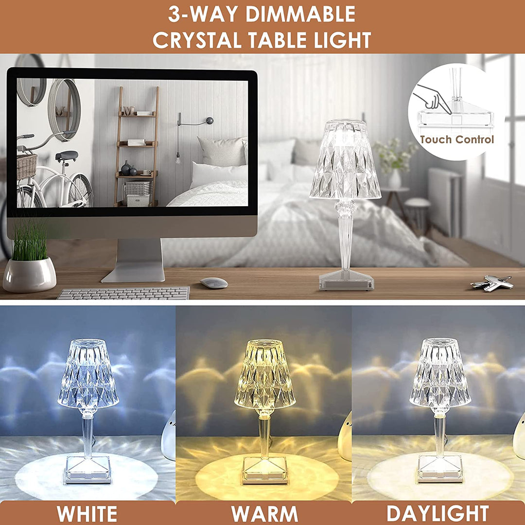 Tischlampe LED im Diamantdesign für stilvolle Beleuchtung 3